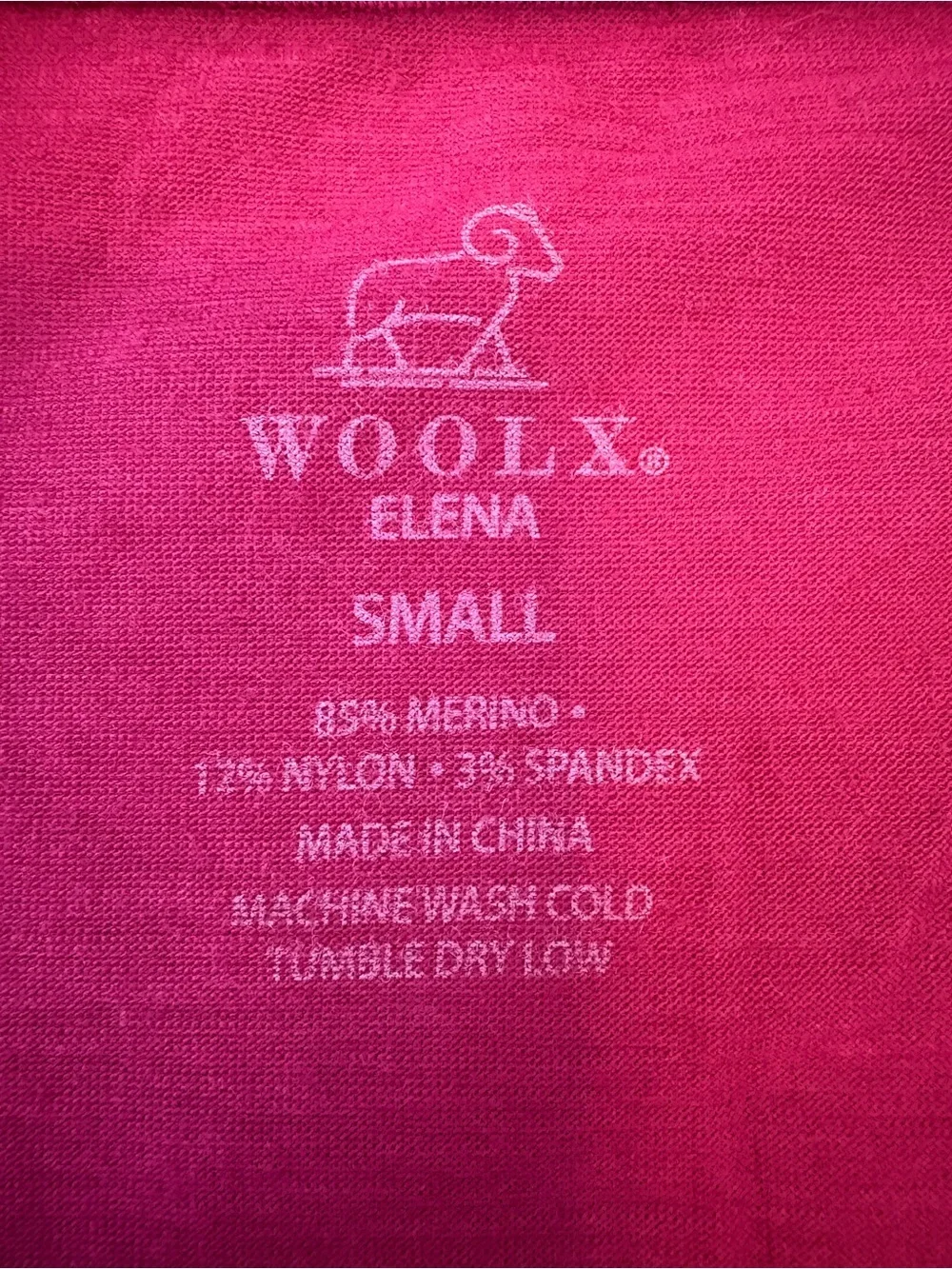 Woolx Elena 3/4 Sleeve V-Neck Wool Blend Shirt Fuchsia Pink Size Small